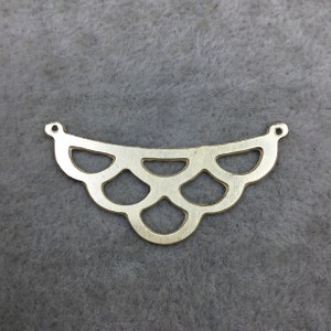 15mm x 35mm Gold Brushed Finish Scalloped Cut Out Shaped Plated Brass Components - Sold in Bulk Packs of 10 Pieces - (482-GD)