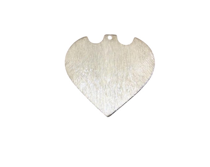 Medium Sized Silver Plated Copper Blank Pointed Heart/Shield Shaped Pendant Components- Measuring 23mm x 24mm -Sold in Packs of 10 (240A-SV)
