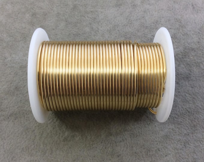 FULL SPOOL - 16 Gauge Beadsmith Brand Anti-Tarnish Gold Plated Copper Craft Wire - 8 Yards (24 Feet) - Great for Wire Wrapped Jewelry!