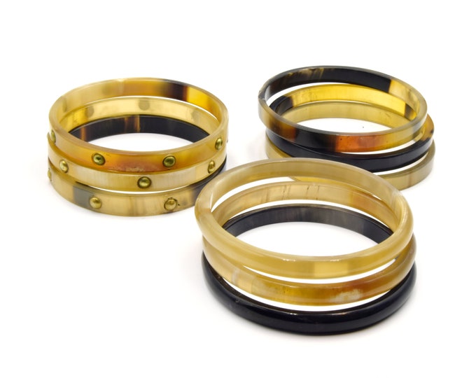 Buffalo Horn Bangles | Stackable Bracelets | Boho Bracelets | Bohemian Bangles | Handcrafted Bracelets