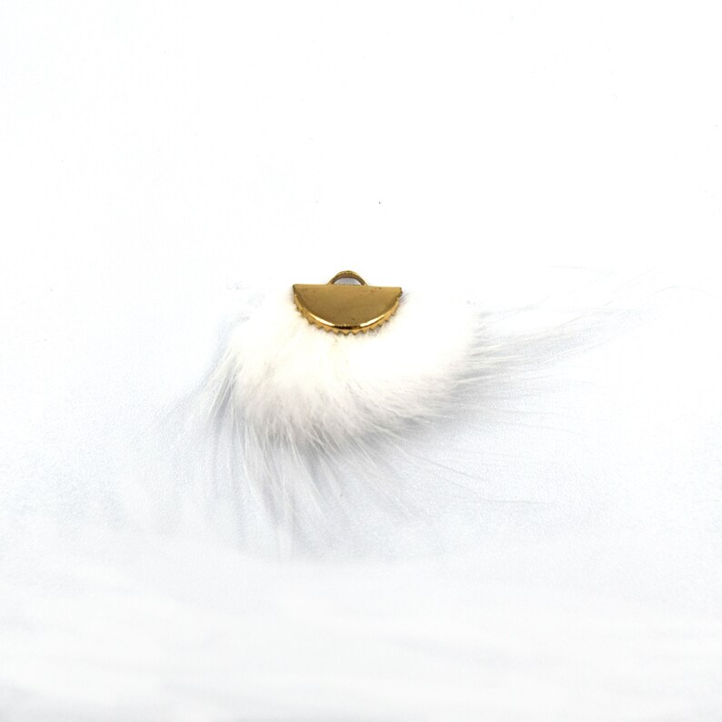Tassels One Inch Faux Fur Tassel With Gold Half Moon Cap Etsy