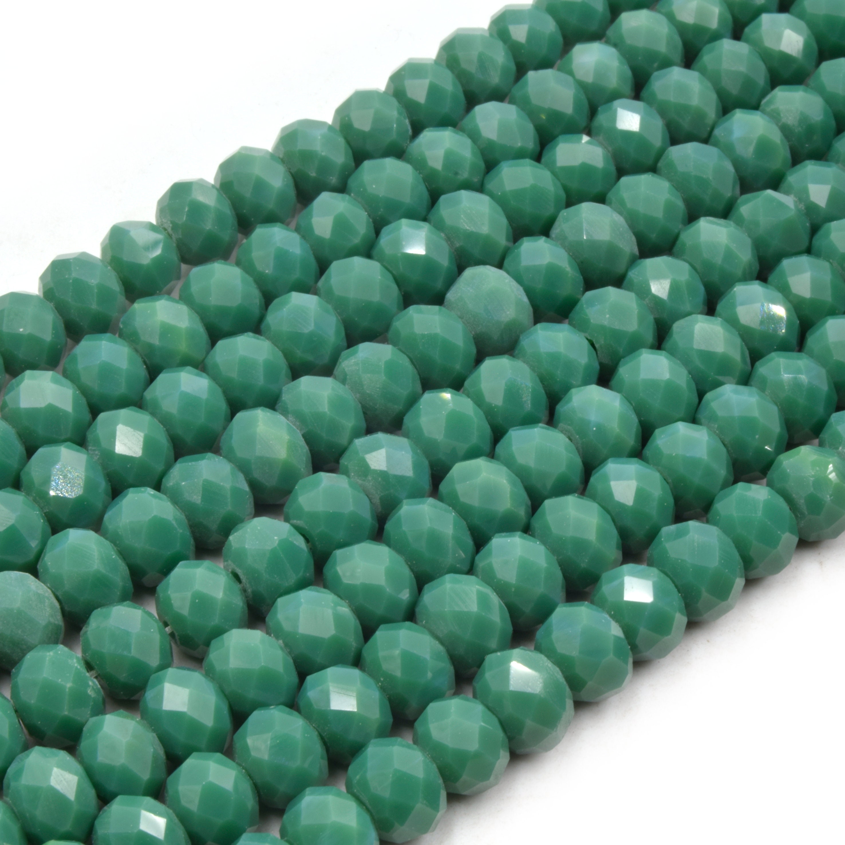 Crystal Iridescent Green 16x12mm Faceted Oval Chinese Crystal Glass Beads  per Strand