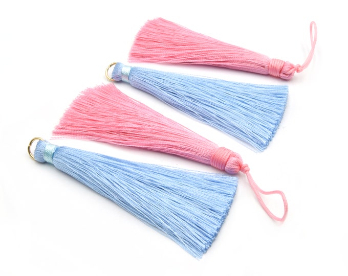 Wrap Cap Tassels | Pink and Blue | Small Tassels | Gender Reveal Tassels | Party Tassels