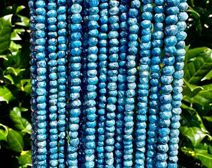 Mystic Blue Quartz Rondelle Beads -  4mm Faceted