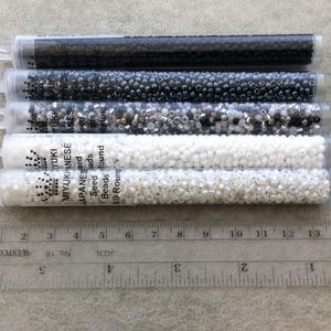 Size 8/0 Glossy Finish Silver Lined Violet Genuine Miyuki Glass Seed Beads Sold by 22 Gram Tubes Approx. 900 Beads per Tube 8-91427 image 3