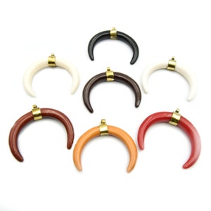 Crescent Pendant | Acrylic Colored Focal Pendant | Jewelry Components | Medium Crescent Charm