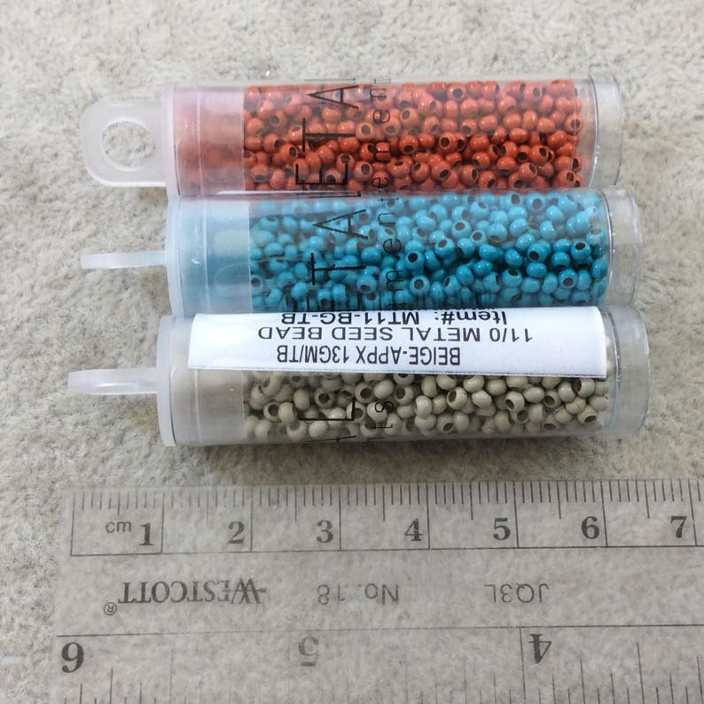 ~700 Beads per Tube - MT11-DKBWN 13 Gram Tubes Size 110 Glossy Finish Dark Brown Coated Brass Seed Beads with 1.1mm Holes Sold by 2