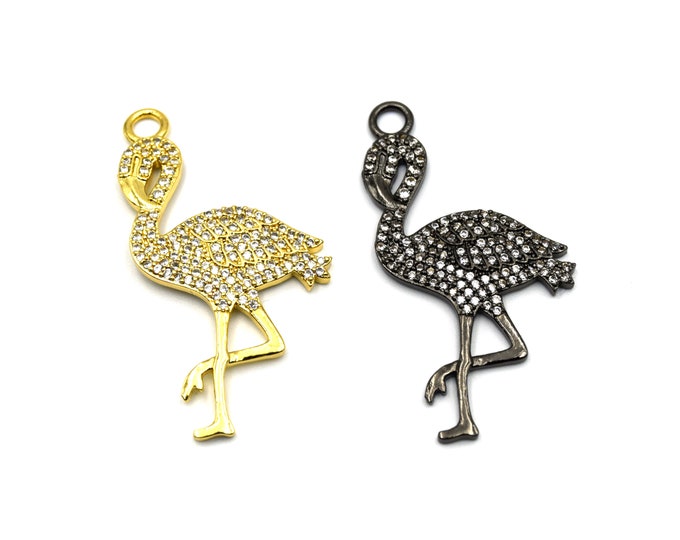 Flamingo Pendant | Cubic Zirconia (CZ) Pendant for Jewelry Making