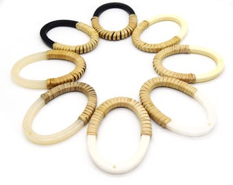 Rattan and Acrylic Earring Findings - Sold By Pair