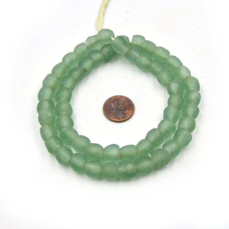 21 Strand African Glass Beads 10mm Recycled African Glass Round Rondelle Beads ~58 Beads Sold by Approx