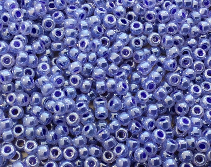 Size 8/0 Glossy Finish Ceylon Lilac Genuine Miyuki Glass Seed Beads - Sold by 22 Gram Tubes (Approx. 900 Beads per Tube) - (8-9538)