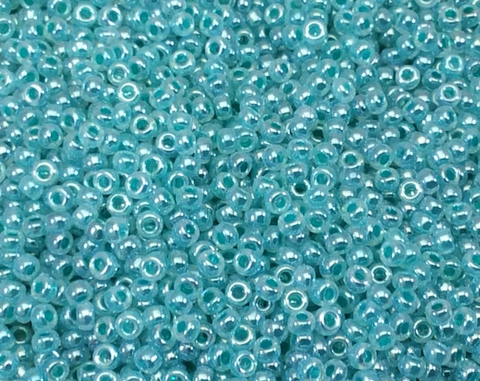 Size 11/0 Glossy Finish Turquoise Ceylon Color Miyuki Glass Seed Beads - Sold by 23 Gram Tubes (~ 2500 Beads / Tube) - (11-9536)
