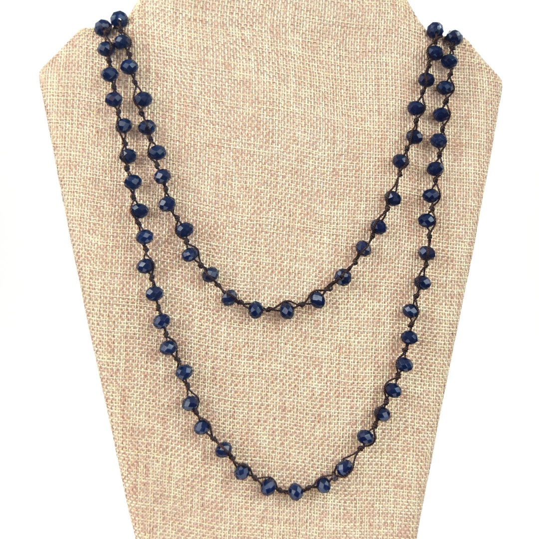 Navy Bead Stone Necklace main image 1