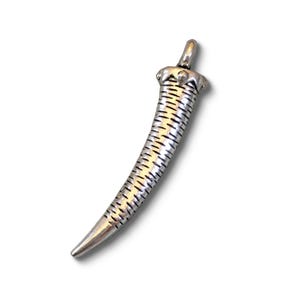 Tibetan Silver-Plated Copper Horn Shaped Pendant – 10mm x 60mm (Sold Individually) image 1