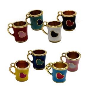 Coffee Cup Charms for Bracelet and Necklaces - Coffee Lover&#39;s Jewelry