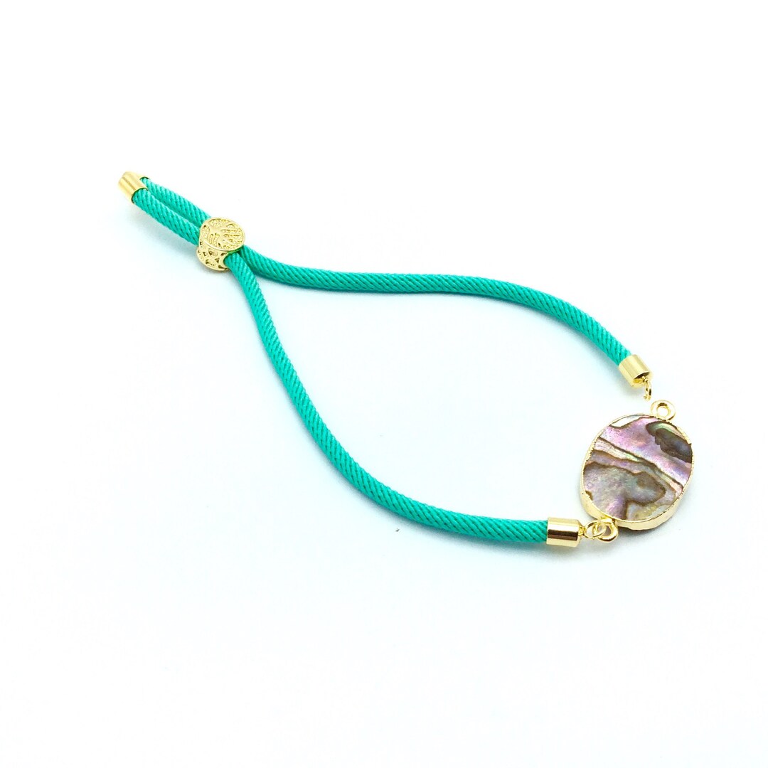Seafoam Green Half Finished Cord Bracelet With Gold Plated Tree of Life ...