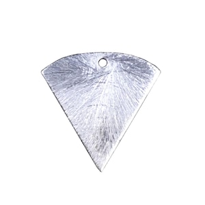 Silver Brushed Finish Inverted Triangle Plated Copper Components (10 Pieces)