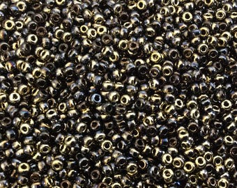 Size 11/0 Glossy Black-Base California Night Miyuki/Czech Unions Glass Seed Beads - Sold by 24 Gm Tubes (~2500 Beads/Tube) - (11-401-98543)