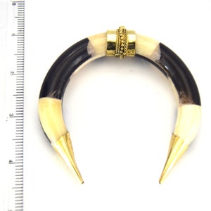 3.5 Black/white Thick Double Ended Crescent Shaped Natural Ox Bone ...