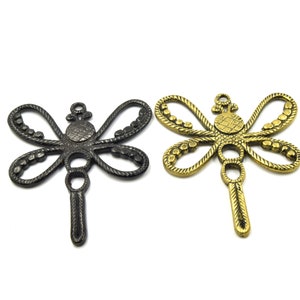 Dragonfly Pendant | 66mm x 76mm Brass Dragonfly Pendant | Gold and Gunmetal Available