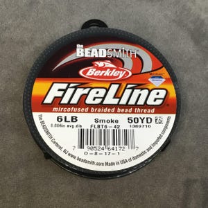 Smoke Gray Fireline Braided Beading Thread - 6lb, 50 Yard