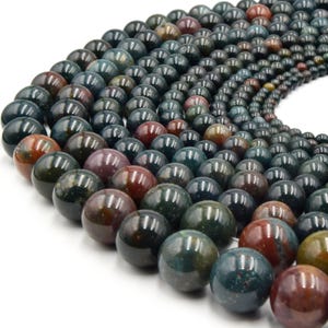 Bloodstone Beads | Smooth Round Heliotrope Gemstones for Jewelry Making
