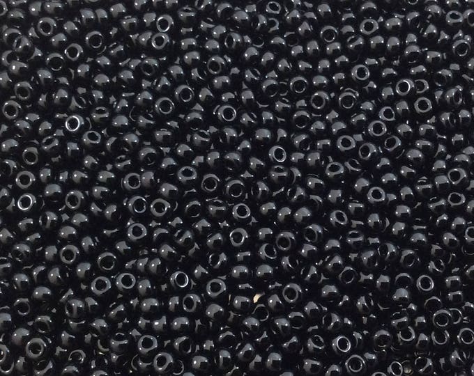 Size 11/0 Glossy Finish Opaque Black Genuine Miyuki Glass Seed Beads - Sold by 23 Gram Tubes (Approx. 2500 Beads per Tube) - (11-9401)