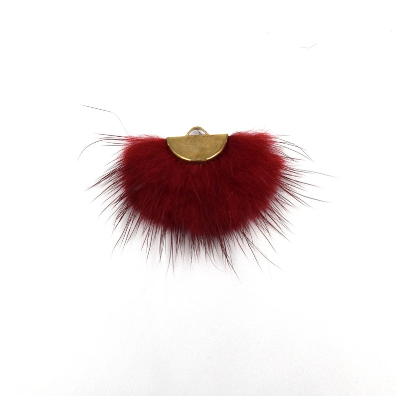 Tassels One Inch Faux Fur Tassel With Gold Half Moon Cap Etsy