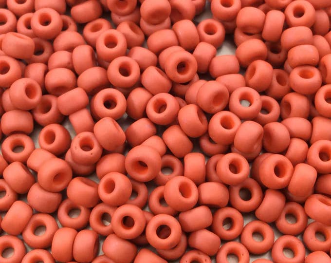 Size 6/0 Matte Finish Opaque Terracotta Genuine Miyuki Glass Seed Beads - Sold by 20 Gram Tubes (Approx. 200 Beads per Tube) - (6-91236)