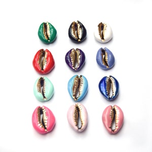 Cowrie Shell Beads: Premium Electroplated & Enamel Coated – Available in 16 Vibrant Colors