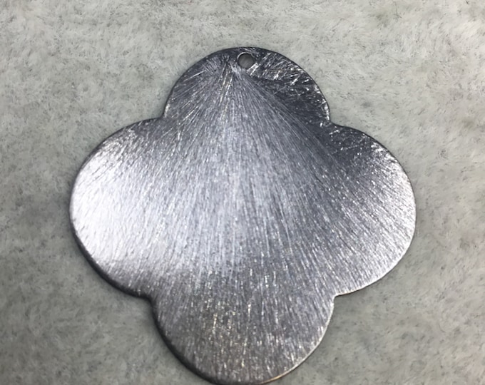 33mm Gunmetal Brushed Finish Blank Quatrefoil Shaped Plated Copper Components - Sold in Pre-Counted Bulk Packs of 10 Pieces - (063-GM)