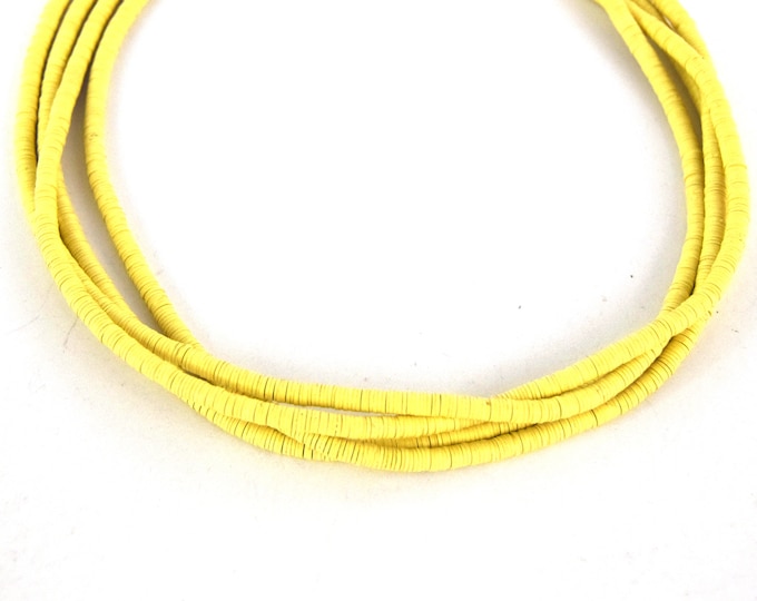 3mm African Yellow Vinyl Heishi Beads (Approx. 500 Beads)