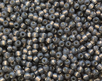 Size 8/0 Silver Lined Alabaster Gray Genuine Miyuki Glass Seed Beads - Sold by 22 Gram Tubes (Approx. 900 Beads per Tube) - (8-9650)