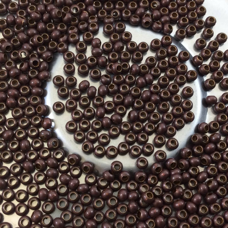 ~700 Beads per Tube - MT11-DKBWN 13 Gram Tubes Size 110 Glossy Finish Dark Brown Coated Brass Seed Beads with 1.1mm Holes Sold by 2