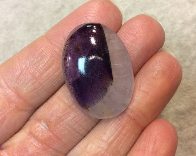 Natural Purple Lace Amethyst Oblong Oval Shaped ROUGH Back Cabochon "14" - Measuring 22m x 31mm, 6mm Dome Height - High Quality Gemstone