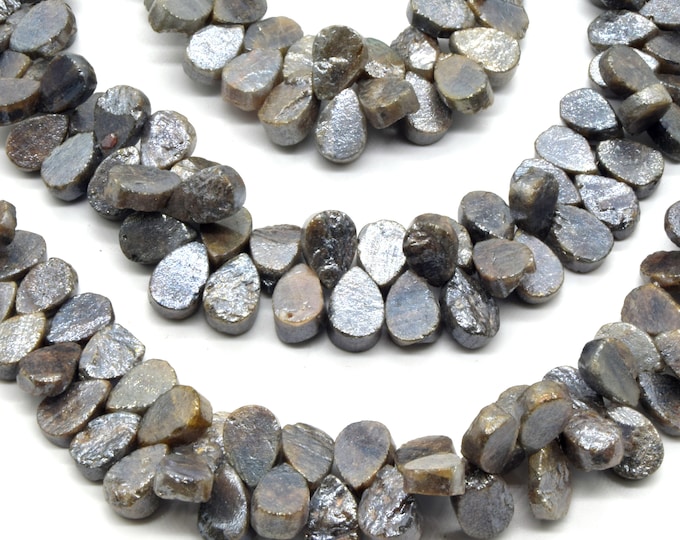 Mystic Quartz Beads | AB Coated Dyed Quartz  Briolette Beads - Indian Cut Gemstone