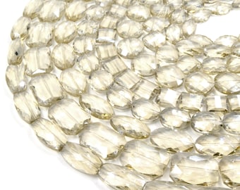 Perles de cristal chinoises fumées | Perles de verre hexagonales rectangulaires ovales carrées en forme de pièce de monnaie