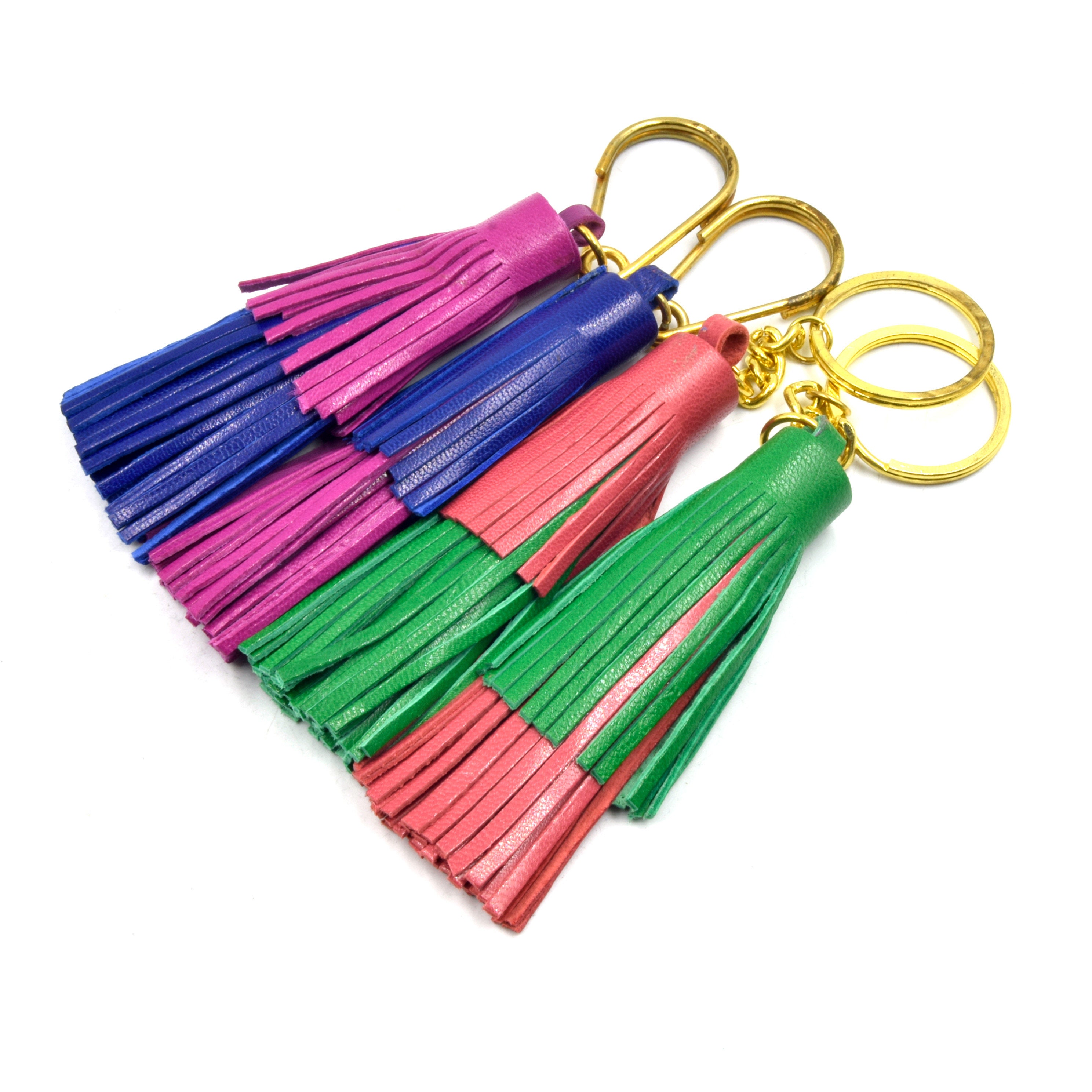 Leather Tassel, 3.25 Inch Tiered Tassel Keychain, Keychain Tassels, Purse Accessories, Focal Pendant