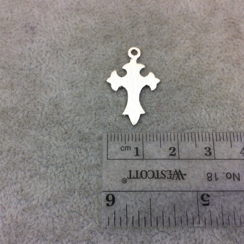 212-SV Medium Sized Silver Plated Copper Gothic Medieval Cross Shaped PendantCharm Components Measuring 16mm x 26mm Sold in Packs of 10