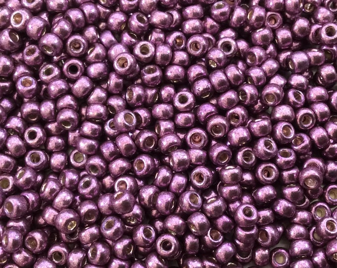Size 8/0 Duracoat Galvanized Eggplant Genuine Miyuki Glass Seed Beads - Sold by 22 Gram Tubes (Approx. 900 Beads per Tube) - (8-94220)