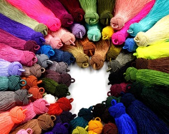 Tassels | 6 inch Knot Cap Tassel Silk Mala Boho Festival Gypsy Tassel | Tassel Pendants