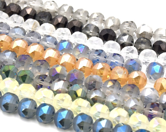 Chinese Crystal Beads | Matte Stripe Glass Beads | 12mm 14mm 16mm