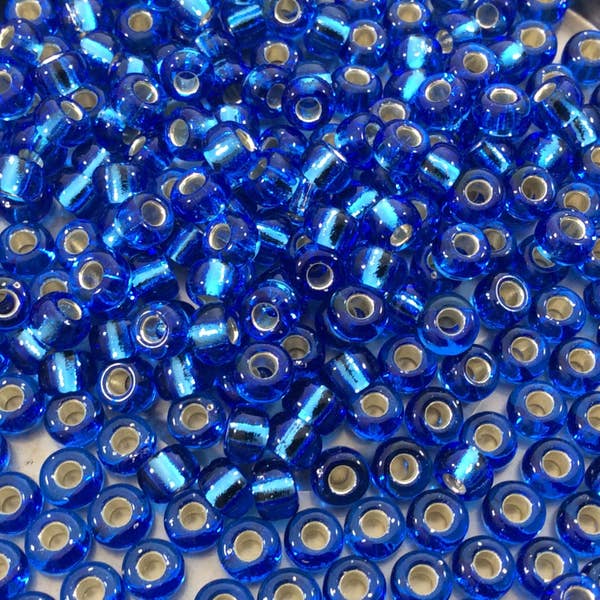 Size 6/0 Gloss Finish Silver Lined Sapphire Genuine Miyuki Glass Seed Beads - Sold by 20 Gram Tubes (Approx. 200 Beads per Tube) - (6-9150S)