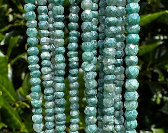 Mystic Green Quartz Rondelle Beads - 4mm Faceted