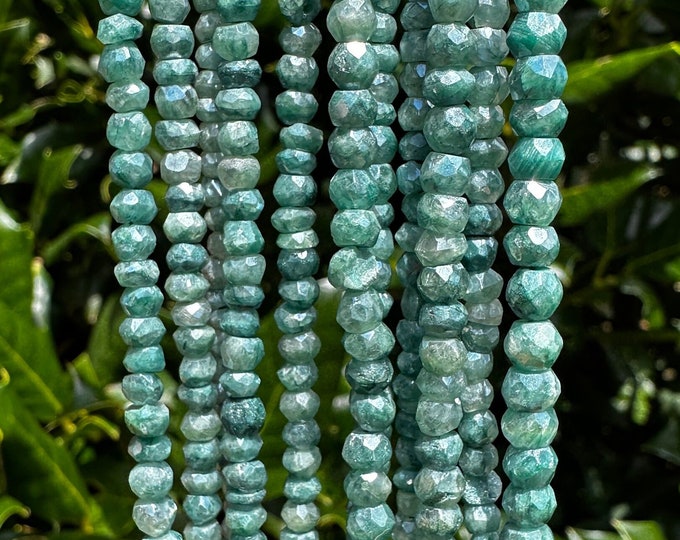 Mystic Green Quartz Rondelle Beads - 4mm Faceted