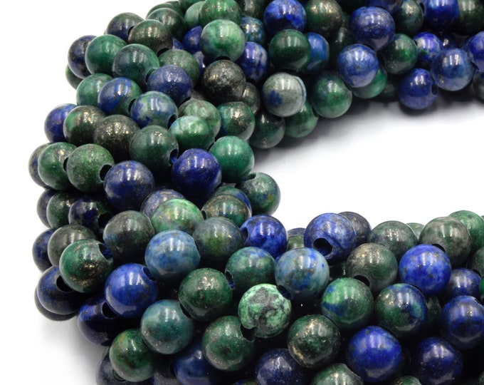 Large Hole 8mm Azurite Malachite Beads with 2mm & 2.5mm Holes