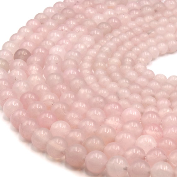 Perles En Agate Naturelle 8mm - Lot De Perles Rondes Pour Création Bijoux - Rose Quartz Et Pierres Naturelles