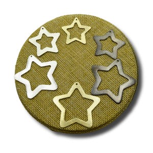 Brushed Plated Copper Star Components – Jewelry Making Charms, Pendants (31mm, 45mm)