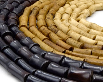 Bone Beads | Ox Bone Flared Barrel Beads | Brown Bone Beads | 13mm, 17mm, 24mm