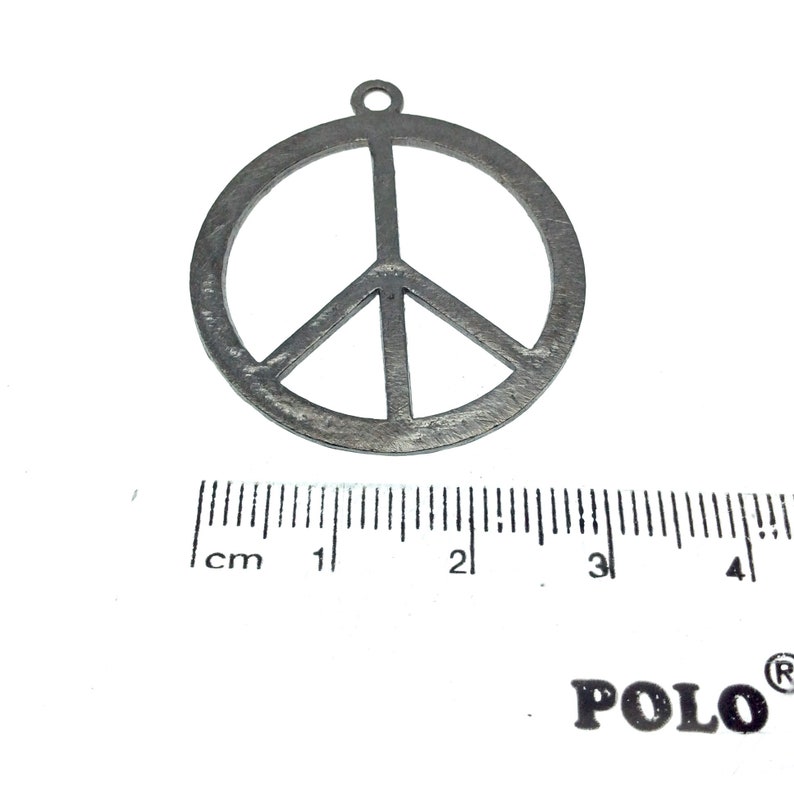 Gunmetal Plated Hippie Peace Sign Cutout Circle Shaped Brushed Finish Copper Components Pack of 10 441-GM Measuring 32mm x 32mm